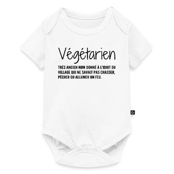 Définition Végétarien Humour - Body à manches courtes Premium Bébé - blanc - Devant