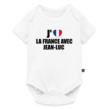 j'aime la France avec Jean Luc - Body à manches courtes Premium Bébé - blanc - Devant