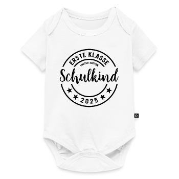 Erste Klasse - Schulkind 2025 - Name eintragen - Baby Premium Kurzarmbody - Weiß - Vorne