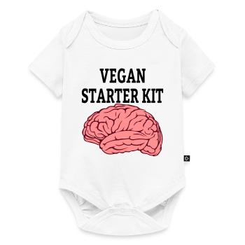 Végétalien végan végétalien disant - Body à manches courtes Premium Bébé - blanc - Devant