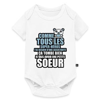 besoin d'une assistante je vais avoir petite soeur - Body à manches courtes Premium Bébé - blanc - Devant