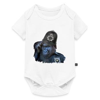 Police Monkey - Baby Premium Kurzarmbody - Weiß - Vorne