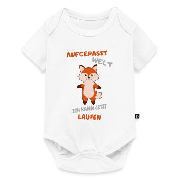 Aufgepasst Welt, ich kann jetzt laufen - Baby Premium Kurzarmbody - Weiß - Vorne