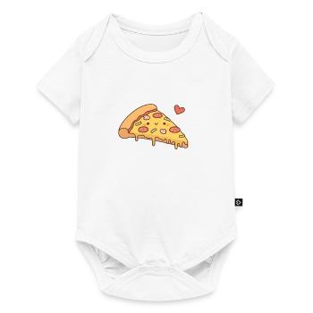 Cute Pizza and Heart Doodle - Baby Premium short-sleeve bodysuit - white - Front