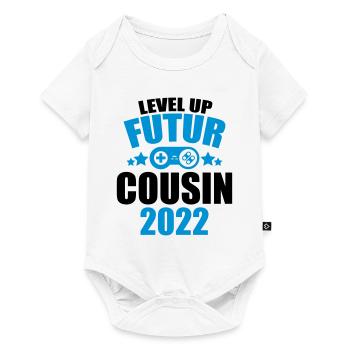 level up futur cousin 2022 annonce cousin - Body à manches courtes Premium Bébé - blanc - Devant