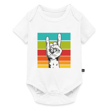 Vintage Rocker Hand Signal Rock Music Retro Sign - Baby Premium short-sleeve bodysuit - white - Front