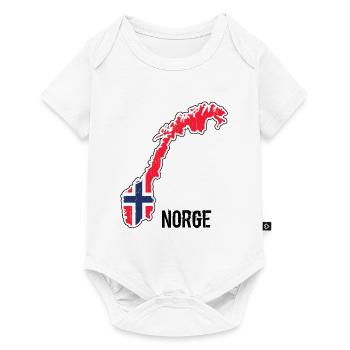 Norvège, Scandinavie, drapeau, contour - Body à manches courtes Premium Bébé - blanc - Devant