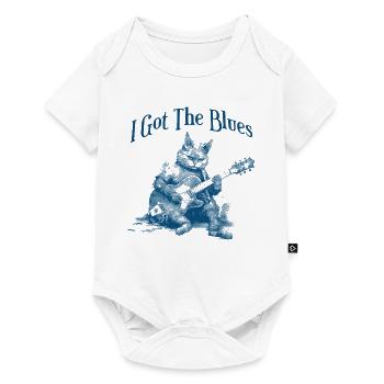 Cat Funny Animals Gitarrist I Got The Blues - Baby Premium Kurzarmbody - Weiß - Vorne