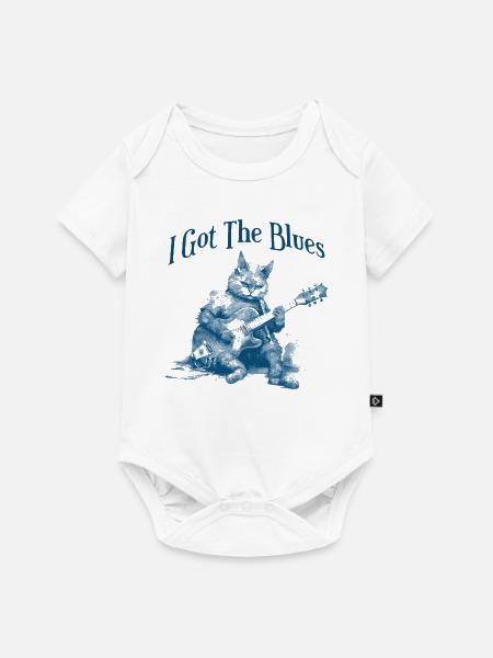 Cat Funny Animals Guitariste I Got The Blues - Body à manches courtes Premium Bébé - blanc