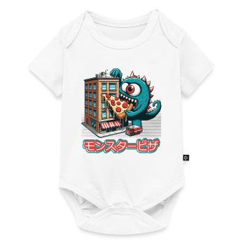 Pizza Monster Lustig - Baby Premium Kurzarmbody - Weiß - Vorne