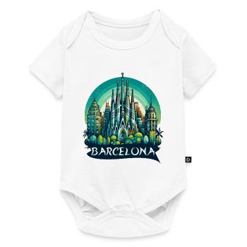 BARCELONE ESPAGNE LA SAGRADA FAMILIA CHURH COLORÉ - Body à manches courtes Premium Bébé - blanc - Devant