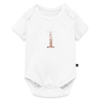 Personalizable Monogram I Floral Pattern - Baby Premium short-sleeve bodysuit - white - Front