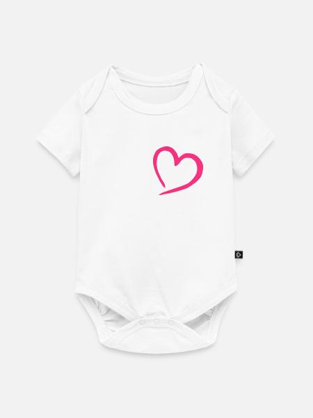 herz - Baby Premium Kurzarmbody - Weiß