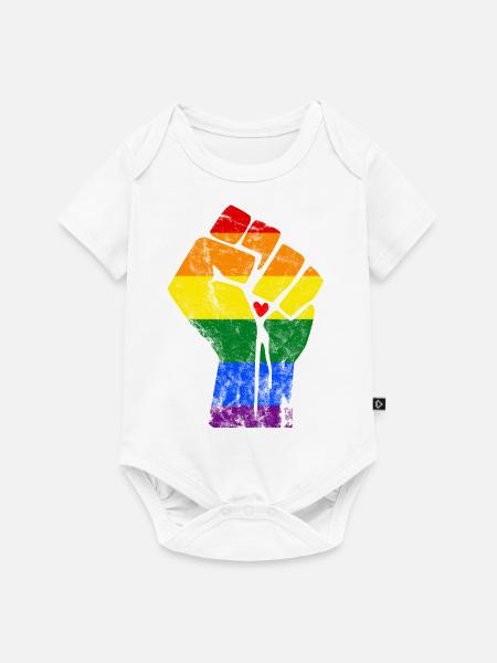 RAINBOW FIST - Baby Premium Kurzarmbody - Weiß