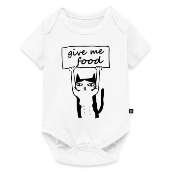 Mon chat - me donner à manger - Body à manches courtes Premium Bébé - blanc - Devant
