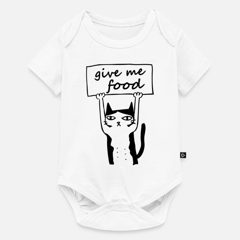 Mon chat - me donner à manger - Body à manches courtes Premium Bébé - blanc