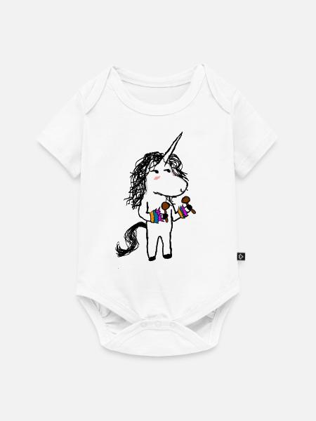 Einhorn tanzen - Baby Premium Kurzarmbody - Weiß