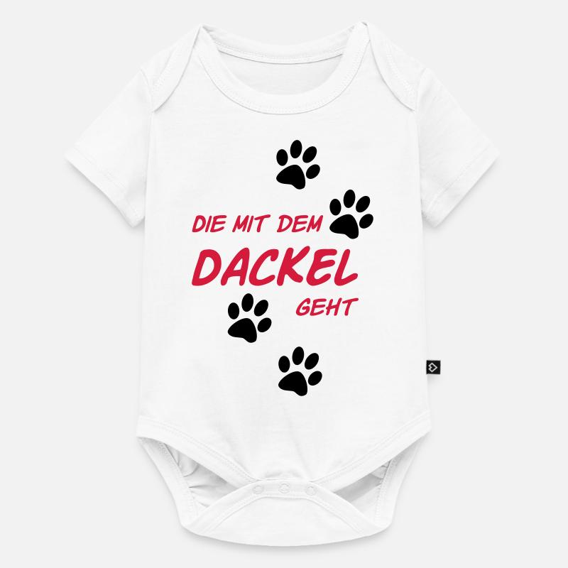 Die mit dem Dackel geht - Baby Premium Kurzarmbody - Weiß