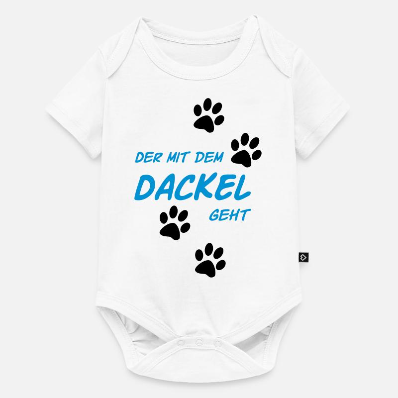 Der mit dem Dackel geht - Baby Premium Kurzarmbody - Weiß
