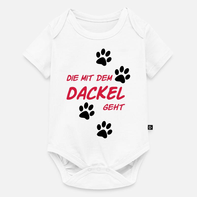 Die mit dem Dackel geht - Baby Premium Kurzarmbody - Weiß