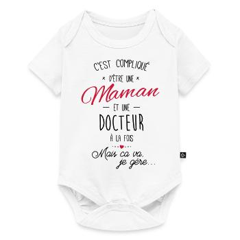 maman et docteur - Body à manches courtes Premium Bébé - blanc - Devant