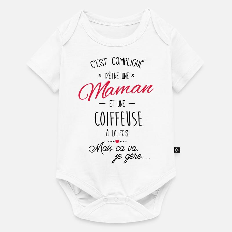 maman et Coiffeuse - Body à manches courtes Premium Bébé - blanc