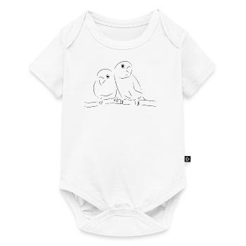 oiseaux tourtereaux - Body à manches courtes Premium Bébé - blanc - Devant