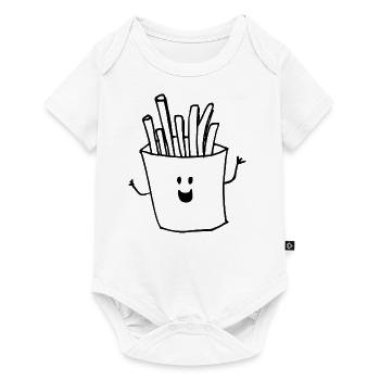Happy Pommes - Baby Premium Kurzarmbody - Weiß - Vorne