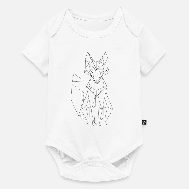Fuchs Polygon Design - Baby Premium Kurzarmbody - Weiß