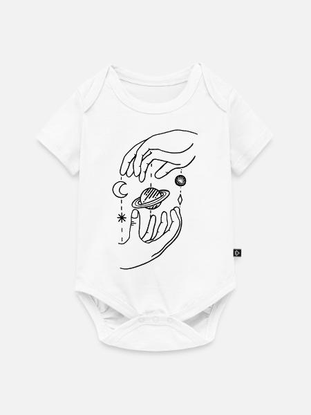Planet Hands - Baby Premium Kurzarmbody - Weiß