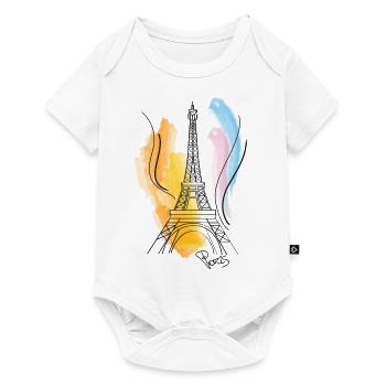 Dessin de tour Eiffel - Body à manches courtes Premium Bébé - blanc - Devant