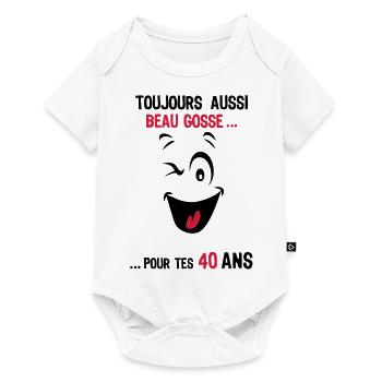 40 ans toujours beau gosse pour age smi - Body à manches courtes Premium Bébé - blanc - Devant