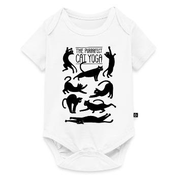 Das perfekte Katzen Yoga - Baby Premium Kurzarmbody - Weiß - Vorne