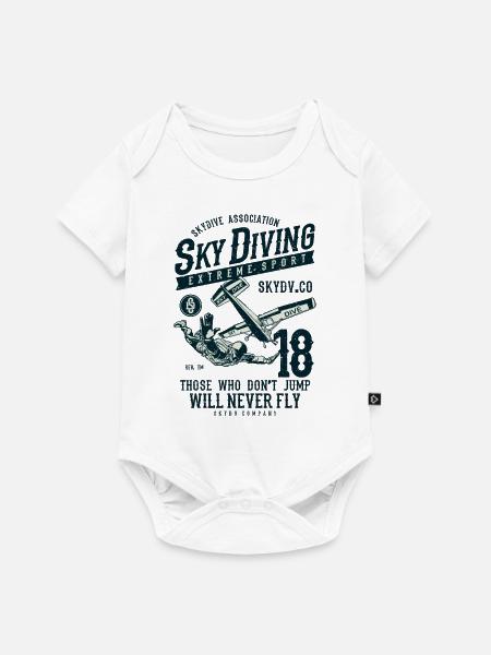 Sky Diving Fallshirmspringen - Baby Premium Kurzarmbody - Weiß
