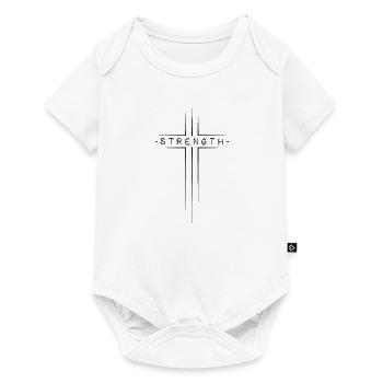 Christian cross design - strength - Baby Premium short-sleeve bodysuit - white - Front