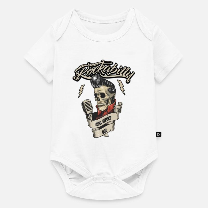 Idée cadeau Rockabilly Hotrod Rock'n Roll - Body à manches courtes Premium Bébé - blanc