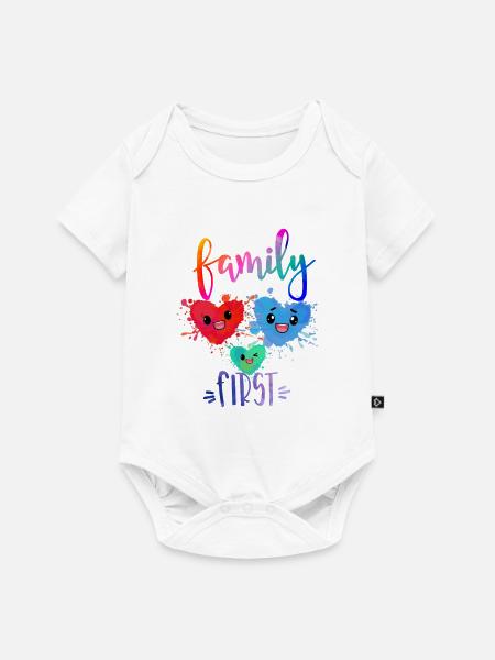 Family First - Baby Premium Kurzarmbody - Weiß