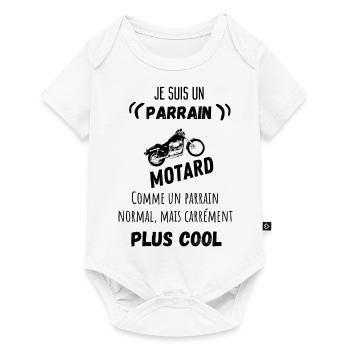 Je suis un parrain motard cool humour citation - Body à manches courtes Premium Bébé - blanc - Devant