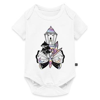 Wicca lanterne fantaisie pastel arc-en-ciel cristal - Body à manches courtes Premium Bébé - blanc - Devant