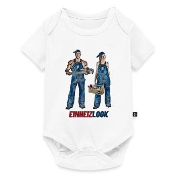 Einheitslook vs Einheizlook. Heizungsmonteure. - Baby Premium Kurzarmbody - Weiß - Vorne