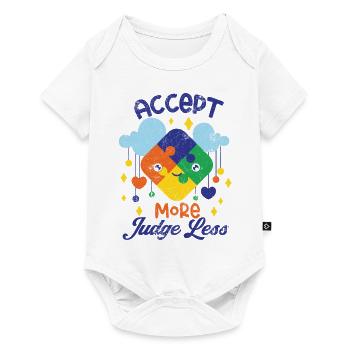 MORE ACCEPT LESS JUDGE AUTISTIC SAYINGS - Baby Premium short-sleeve bodysuit - white - Front