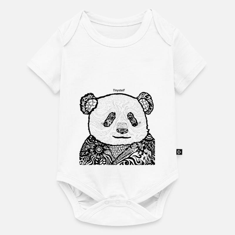 PANDA MANDALAS - Body à manches courtes Premium Bébé - blanc