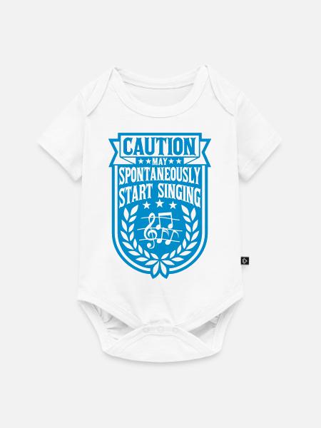may spontaneously start singing - Baby Premium Kurzarmbody - Weiß