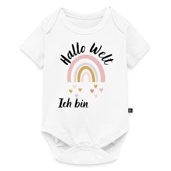 Hallo mein name ist / Hallo ich heiße baby Mädchen - Baby Premium Kurzarmbody - Weiß - Vorne