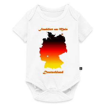 Deutschlandkarte mit der Stadt Frankfurt am Main - Baby Premium Kurzarmbody - Weiß - Vorne