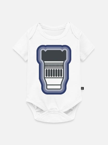 Kameraobjektiv - Baby Premium Kurzarmbody - Weiß