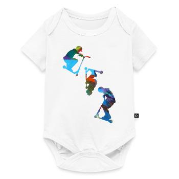 Stuntscooter,Trickscooter,tricks,stunt,e-scooter - Baby Premium Kurzarmbody - Weiß - Vorne