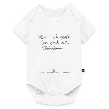 Wenn ich gross bin, werde ich Christbaum - Baby Premium Kurzarmbody - Weiß - Vorne