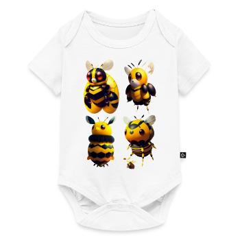 kawaii flying bees - Baby Premium short-sleeve bodysuit - white - Front