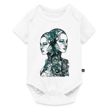 Deux cyborgs futuristes féminins - Body à manches courtes Premium Bébé - blanc - Devant